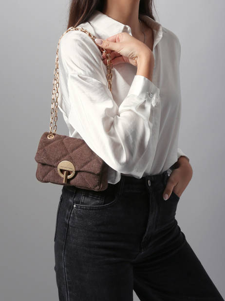 Cross Body Tas Moon Linnen Vanessa bruno Bruin moon 70V40326 ander zicht 1